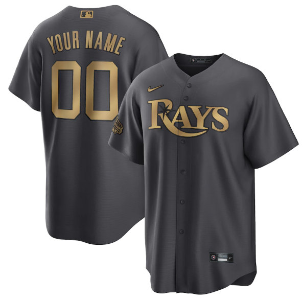 Men's Tampa Bay Rays Active Player Custom Charcoal 2022 All-Star Cool Base Stitched Baseball Jersey->tampa bay rays->MLB Jersey