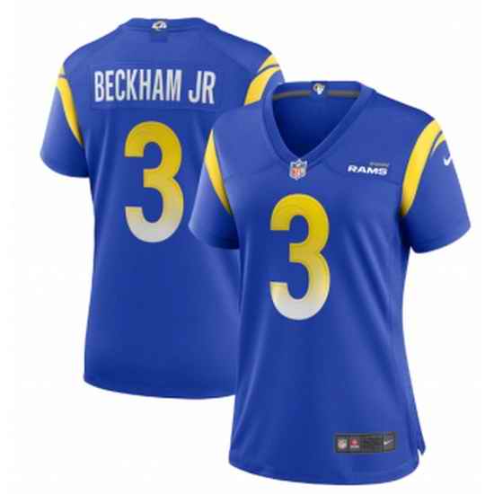 Women's Royal Los Angeles Rams #3 Odell Beckham Jr. Vapor Untouchable Limited Stitched Royal Jersey