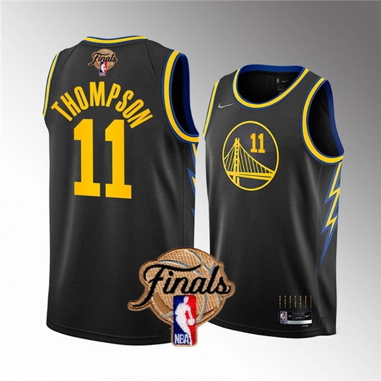 Youth Golden State Warriors #11 Klay Thompson 2022 Black NBA Finals Stitched Jersey->youth nba jersey->Youth Jersey