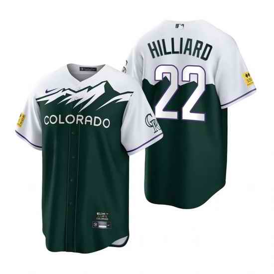 Men Nike Nike Colorado Rockies #22 Sam Hilliard City Connect Stitched Flex Base Baseball Jersey->colorado rockies->MLB Jersey