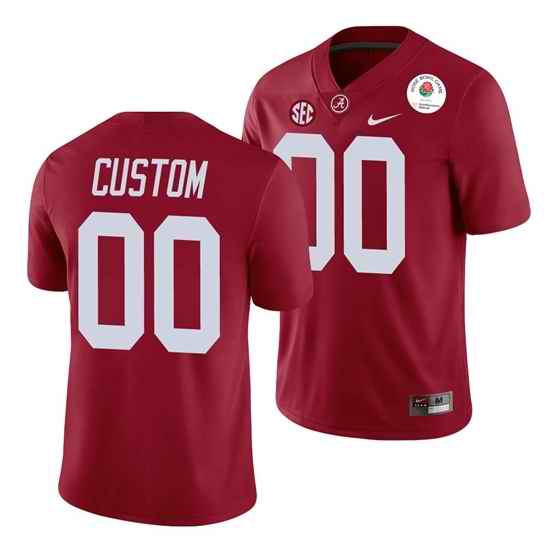 Alabama Crimson Tide Custom Crimson 2021 Rose Bowl College Football Jersey->->Custom Jersey