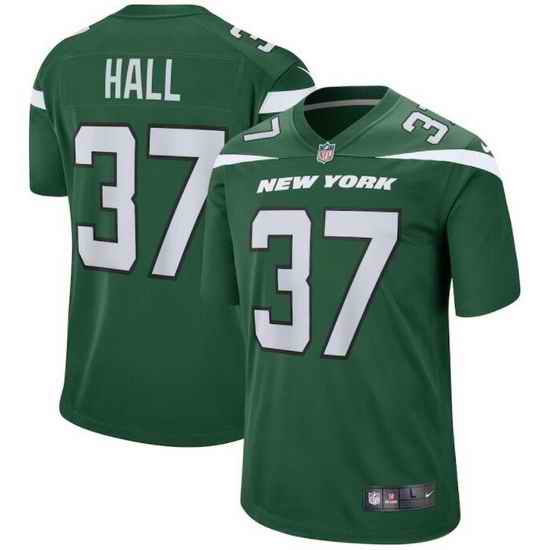 Men New York Jets Bryce Hall #37 Green Vapor Limited Stitched Football Jersey->new york jets->NFL Jersey