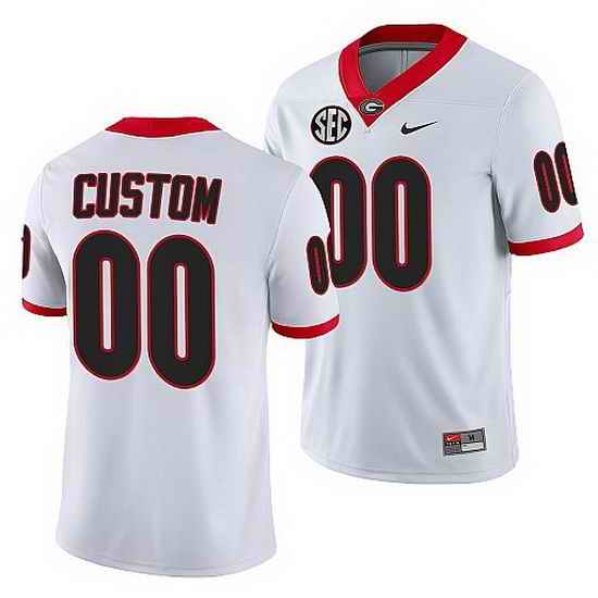 Georgia Bulldogs Custom White College Football Game Jersey->->Custom Jersey