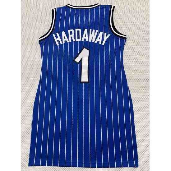 Women Orlando Magic #1 Penny Hardaway Blue Dress Stitched Jersey Blue II->nba women dress jersey->NBA Jersey