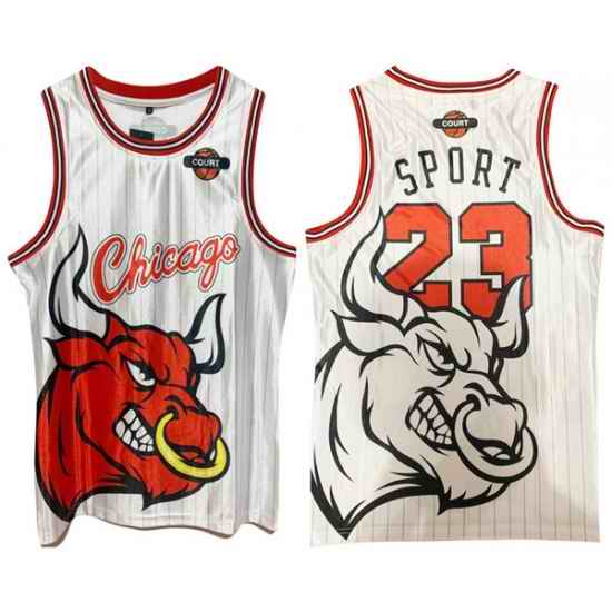 Men Chicago Bulls #23 Michael Jordan White Print Basketball Jerse->golden state warriors->NBA Jersey