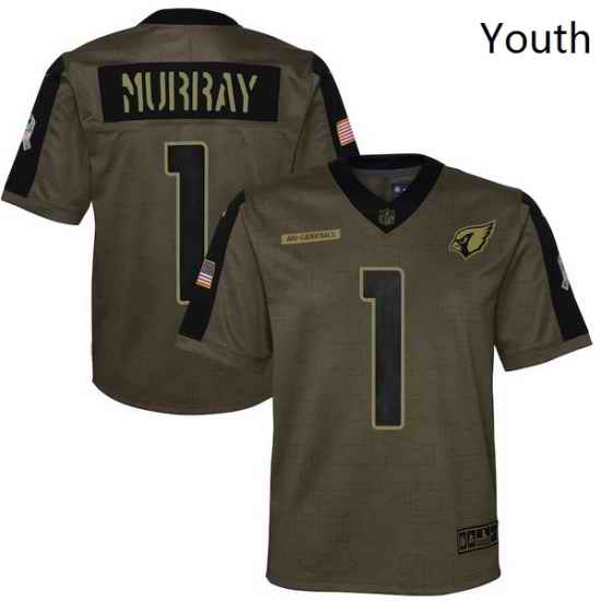 Youth Arizona Cardinals Kyler Murray Nike Olive 2021 Salute To Service Game Jersey->youth nfl jersey->Youth Jersey