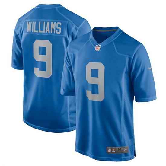 Men Detroit Lions #9 Jameson Williams 2022 Blue Stitched Game Jerseys->green bay packers->NFL Jersey