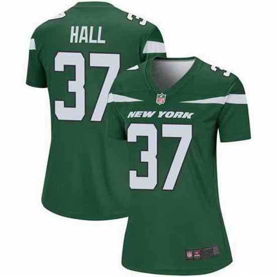 Women New York Jets Bryce Hall #37 Green Vapor Limited Stitched Football Jersey->women nfl jersey->Women Jersey