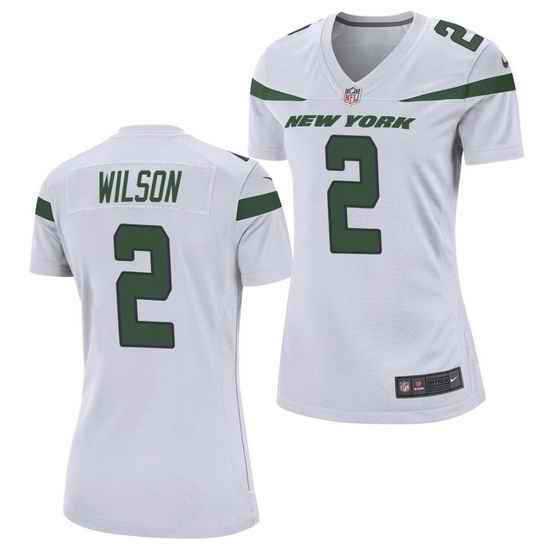 Women Nike New York Jets #2 Zach Wilson White Vapor Limited Jersey->women nfl jersey->Women Jersey