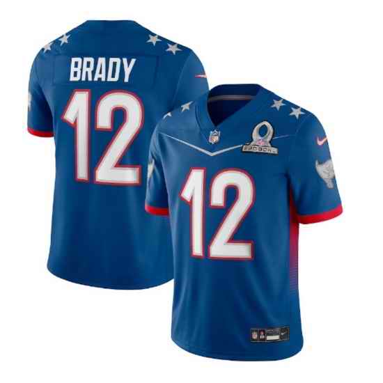 Men 2022 NFL Pro Bowl Tampa Bay Buccaneers #12 Tom Brady NFC Blue Jersey->2022 pro bowl->NFL Jersey