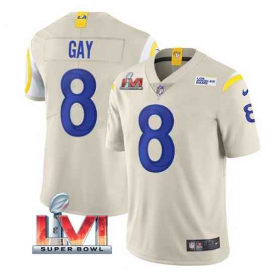 Nike Los Angeles Rams #8 Matt Gay Bone 2022 Super Bowl LVI Vapor Limited Jersey->los angeles rams->NFL Jersey