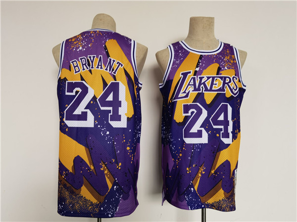 Men's Los Angeles Lakers #24 Kobe Bryant Purple Throwback basketball Jersey->chicago bulls->NBA Jersey