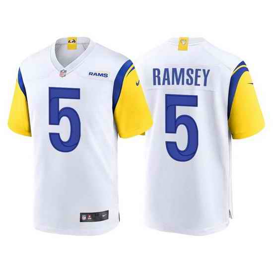 Youth Los Angeles Rams #5 Jalen Ramsey White Stitched Football Limited Jersey->youth nfl jersey->Youth Jersey