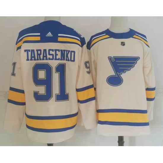 Men St Louis Blues #91 Vladimir Tarasenko Cream 2022 Winter Classic Authentic Jersey->st.louis blues->NHL Jersey