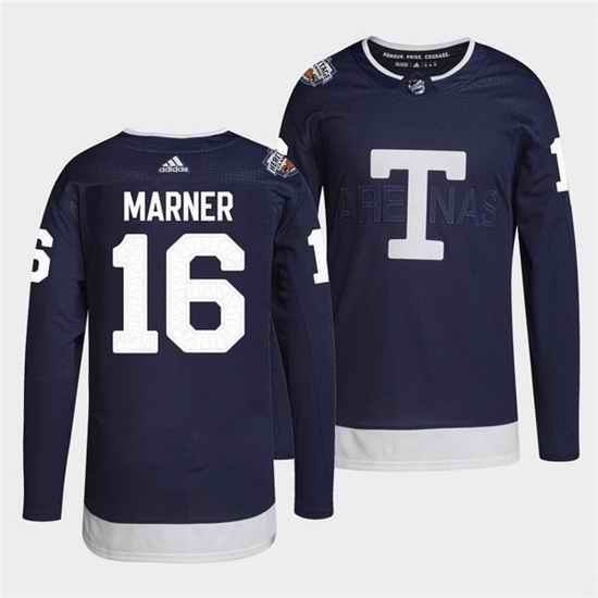 Men Toronto Maple Leafs #16 Mitchell Marner 2022 Heritage Classic Navy Stitched jersey->toronto maple leafs->NHL Jersey