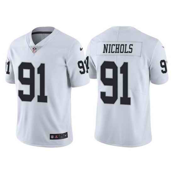 Men Las Vegas Raiders #91 Bilal Nichols White Vapor Limited Stitched Jersey->los angeles rams->NFL Jersey