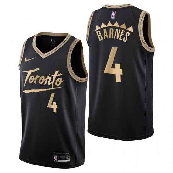Men's Toronto Raptors #4 Scottie Barnes City Edition Black Jersey->toronto raptors->NBA Jersey