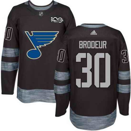Blues #30 Martin Brodeur Black 1917 2017 100th Anniversary Stitched NHL Jersey->st.louis blues->NHL Jersey