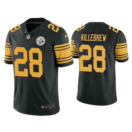 Youth Pittsburgh Steelers Miles Killebrew #28 Black Rush Football Jersey->youth nfl jersey->Youth Jersey