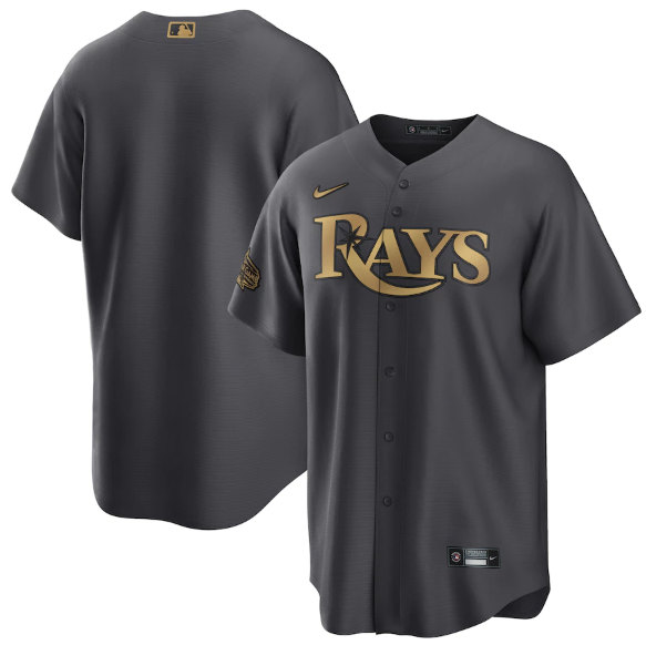 Men's Tampa Bay Rays Blank Charcoal 2022 All-Star Cool Base Stitched Baseball Jersey->tampa bay rays->MLB Jersey