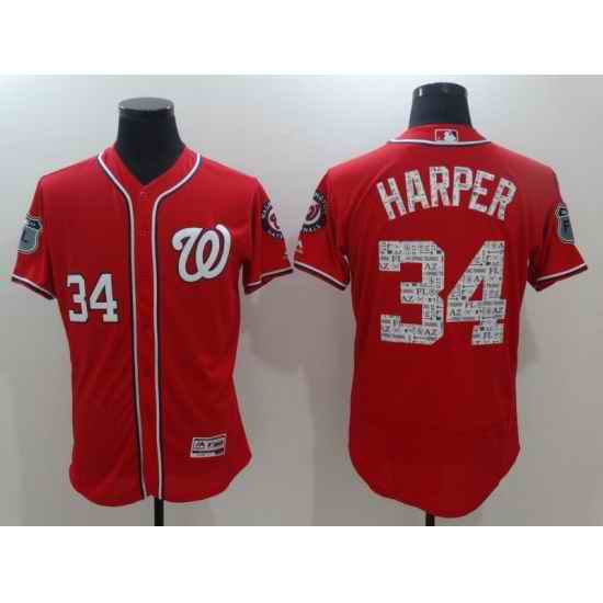 Men Washington Nationals #34 Harper Red Spring Edition Elite 2022 MLB Jersey->atlanta braves->MLB Jersey