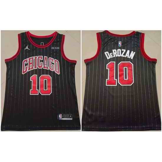 Men Chicago Bulls #10 DeMar DeRozan Black Stitched Basketball Jersey->chicago bulls->NBA Jersey