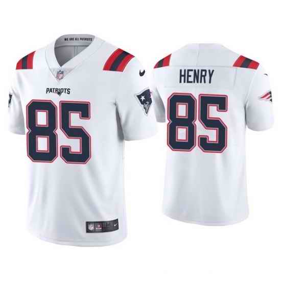 Men New England Patriots #85 Hunter Henry 2021 White Vapor Untouchable Limited Stitched->new england patriots->NFL Jersey