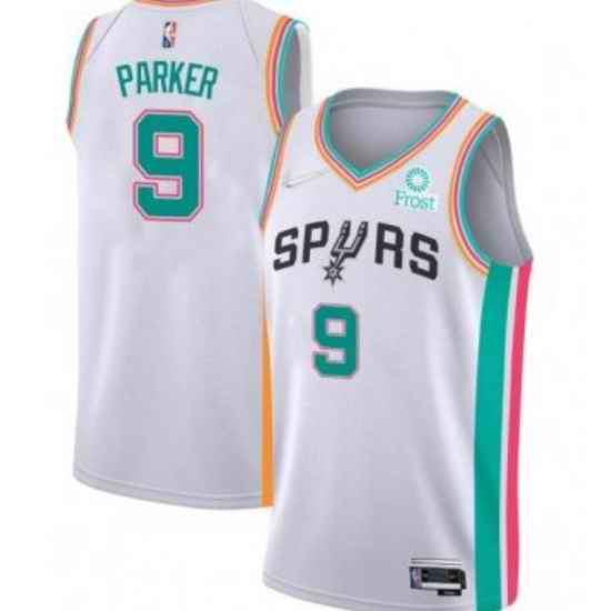 Men San Antonio Spurs Tony Parker 2022 White City Diamond 75th Anniversary Jersey->brooklyn nets->NBA Jersey