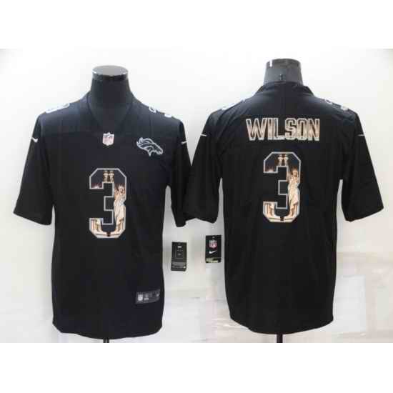 Men's Denver Broncos #3 Russell Wilson 2019 Black Statue Of Liberty Stitched NFL Nike Limited Jersey->denver broncos->NFL Jersey