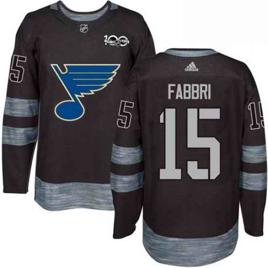 Mens Adidas St Louis Blues #15 Robby Fabbri Authentic Black 1917 2017 100th Anniversary NHL Jersey->st.louis blues->NHL Jersey