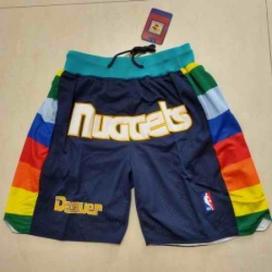 Men Denver Nuggets Navy Shorts->san antonio spurs->NBA Jersey