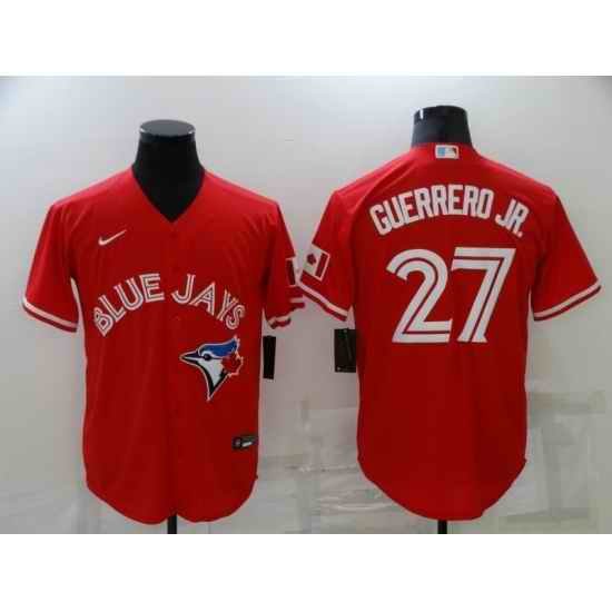 Men's Toronto Blue Jays #27 Vladimir Guerrero Jr. Red Game Alternate Baseball Jersey->oakland athletics->MLB Jersey