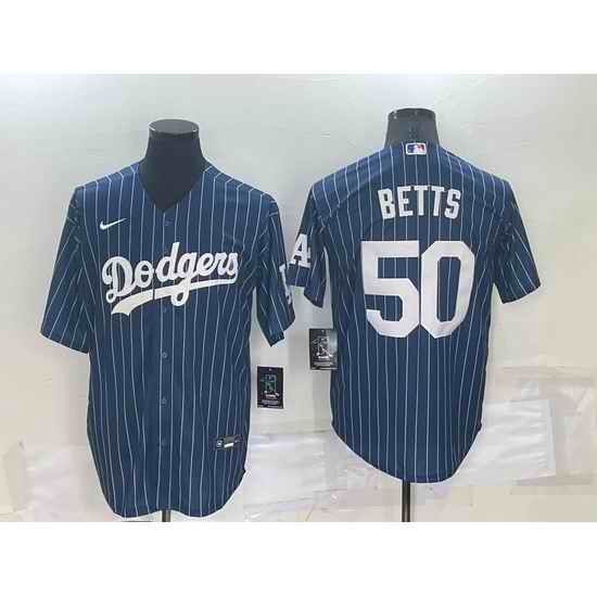 Men Los Angeles Dodgers #50 Mookie Betts Navy Cool Base Stitched Baseball Jersey->los angeles dodgers->MLB Jersey