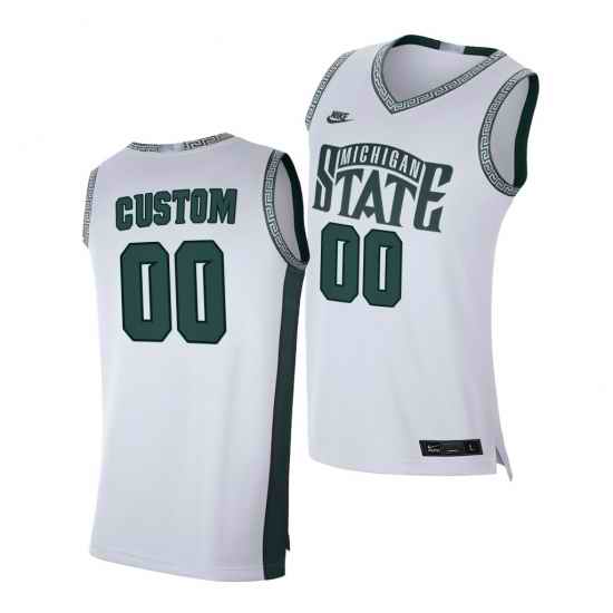 Michigan State Spartans Custom White Limited Retro Michigan State Spartans Jersey->->Custom Jersey