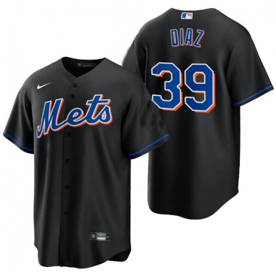 Men Nike New York Mets #39 Edwin Diaz Stitched black jersey->new york mets->MLB Jersey