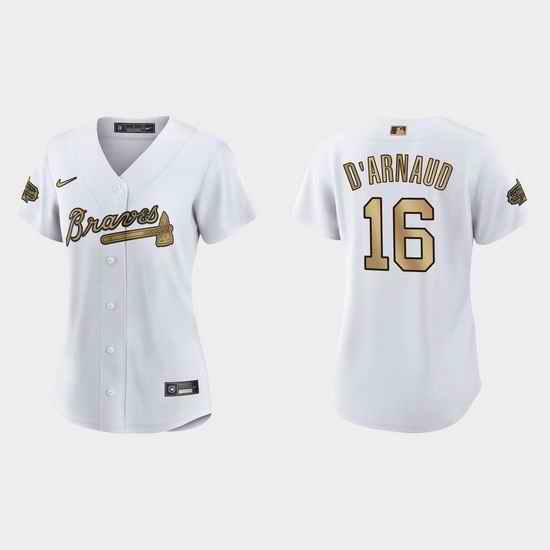 Women Atlanta Braves Travis D'Arnaud 2022 Mlb All Star Game Replica White Jersey->2022 all star->MLB Jersey