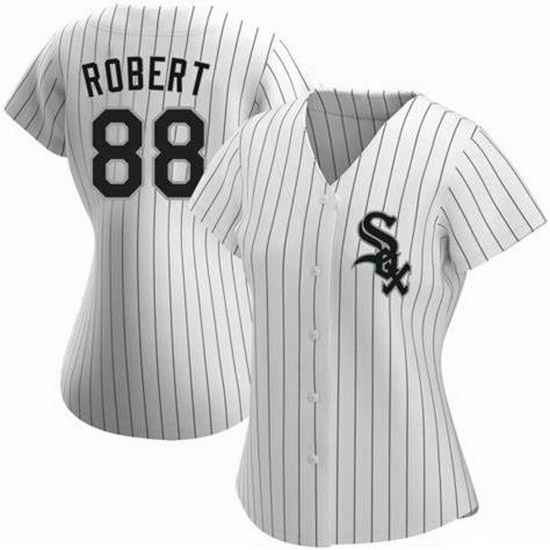 Women Chicago White Sox #88 Luis Robert White Nike Coolbase Jersey->women mlb jersey->Women Jersey