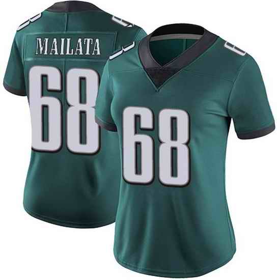 Women Philadelphia Eagles Jordan Mailata #68 Green Vapor Limited Stitched Football Jersey->women nfl jersey->Women Jersey