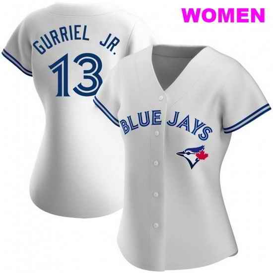 WOMEN'S TORONTO BLUE JAYS #13 LOURDES GURRIEL JR. WHITE HOME JERSEY->women mlb jersey->Women Jersey