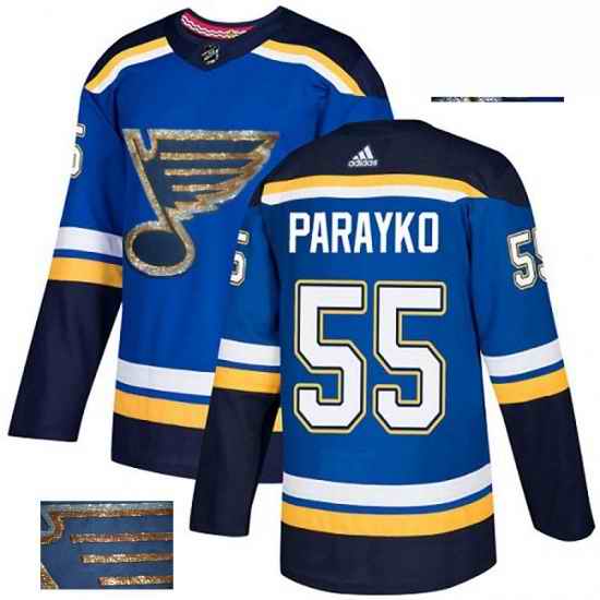 Mens Adidas St Louis Blues #55 Colton Parayko Authentic Royal Blue Fashion Gold NHL Jersey->st.louis blues->NHL Jersey