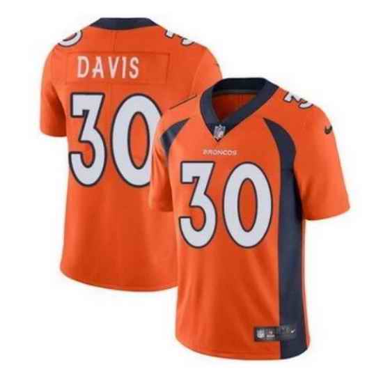 Men Denver Broncos #30 Terrell Davis Orange Vapor Untouchable Limited Stitched jersey->denver broncos->NFL Jersey