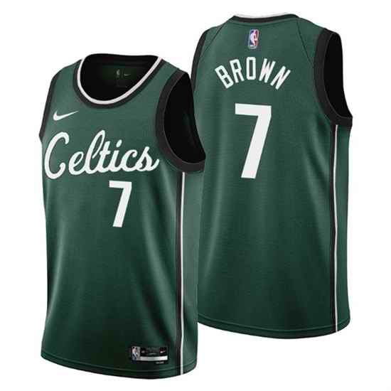 Men's Boston Celtics #7 Jaylen Brown 2022-23 Green City Edition Stitched Jersey->atlanta hawks->NBA Jersey