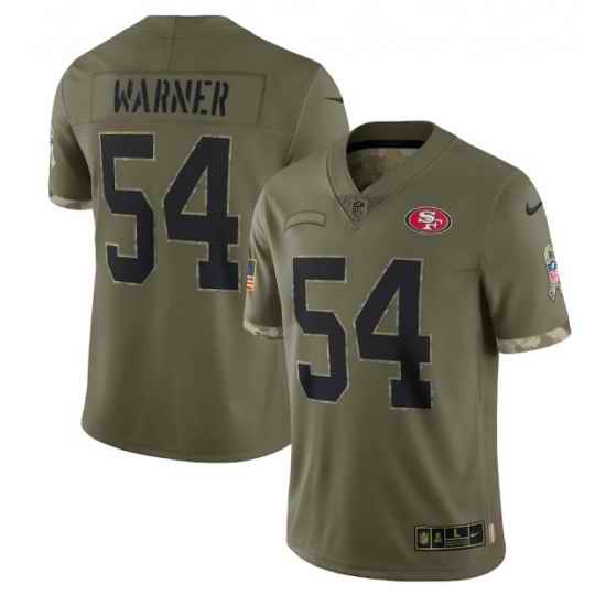 Men San Francisco 49ers #54 Fred Warner Olive 2022 Salute To Service Limited Stitched Jersey->san francisco 49ers->NFL Jersey