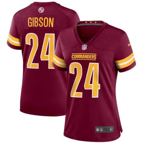 Women Washington Commanders #24 Antonio Gibson 2022 Burgundy Game Stitched Jersey->youth nfl jersey->Youth Jersey