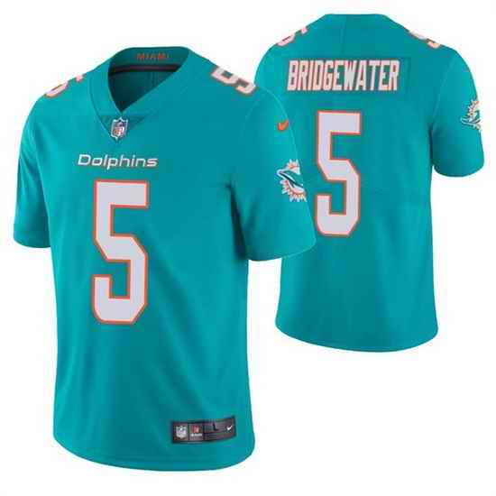 Men Miami Dolphins #5 Teddy Bridgewater Aqua Vapor Untouchable Limited Stitched Football jersey->miami dolphins->NFL Jersey