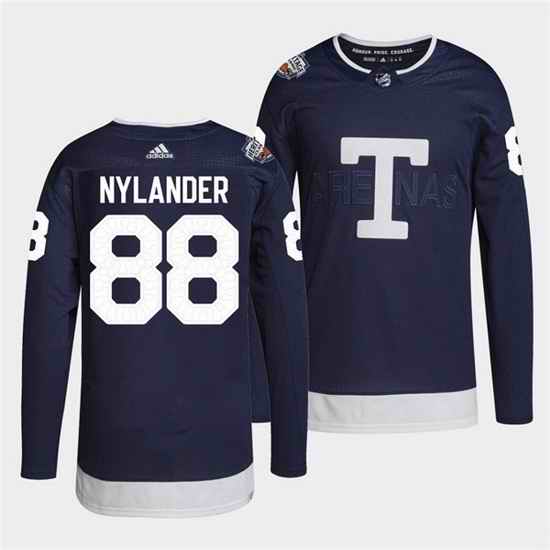 Men Toronto Maple Leafs #88 William Nylander 2022 Heritage Classic Navy Stitched jersey->toronto maple leafs->NHL Jersey