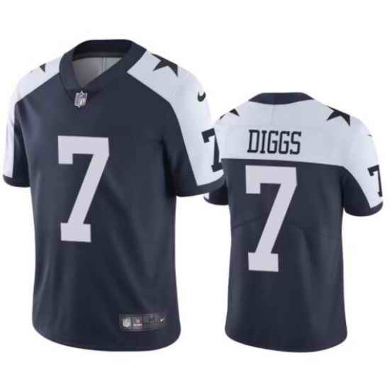 Men Nike Dallas Cowboys Trevon Diggs #7 Blue Thanksgivens Vapor Limited Stitched Jersey->dallas cowboys->NFL Jersey
