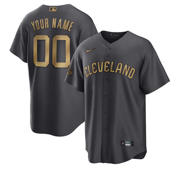 Men's Cleveland Guardians Active Player Custom Charcoal 2022 All-Star Cool Base Stitched Baseball Jersey->cleveland guardians->MLB Jersey