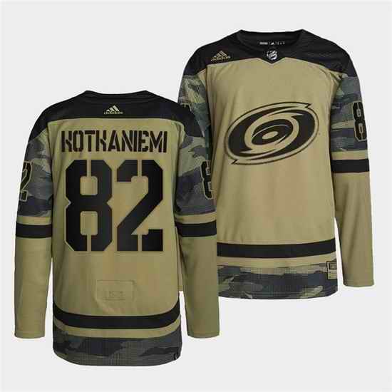 Men Carolina Hurricanes #82 Jesperi Kotkaniemi 2022 Camo Military Appreciation Night Stitched jersey->carolina hurricanes->NHL Jersey