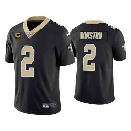 Men New Orleans Saints 2022 #2 Jameis Winston Black With 4-star C Patch Vapor Untouchable Limited Stitched NFL Jersey->minnesota vikings->NFL Jersey
